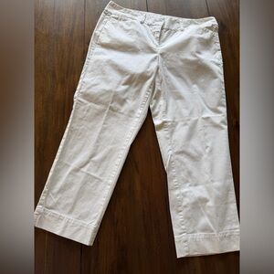 LOFT White Cropped Straight-Leg Pants